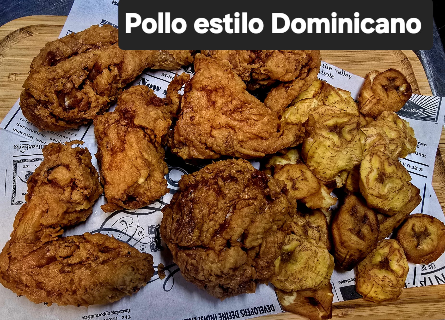 pollo estilo dominicano en bar de tapas
